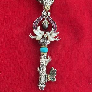 Barbara Bixby sterling and 18k Gemstone Love Birds Key Enhancer